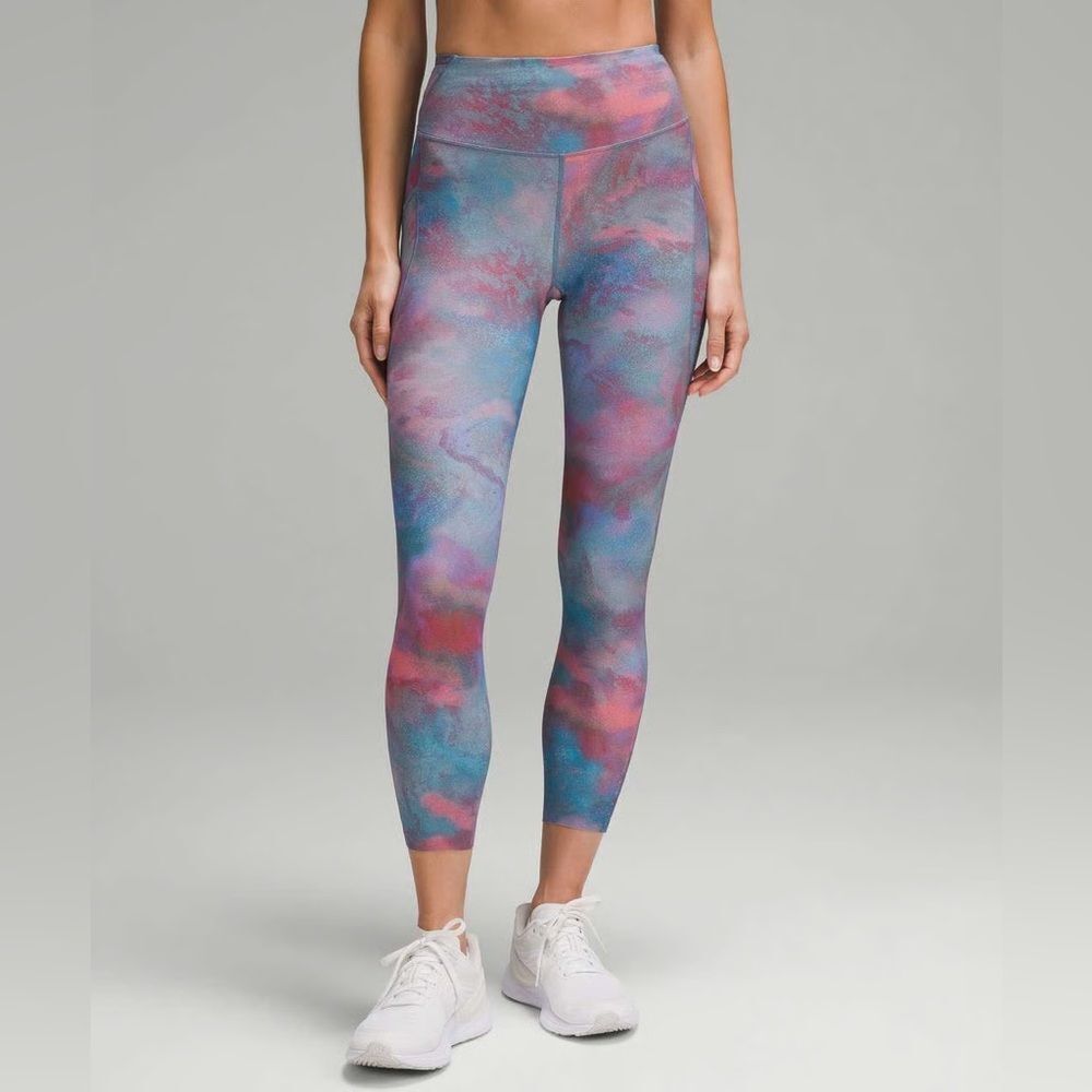 NWT New LULULEMON Fast Free HR High Rise Tight 25” Hazy Afterglow HZAM Rainbow 8